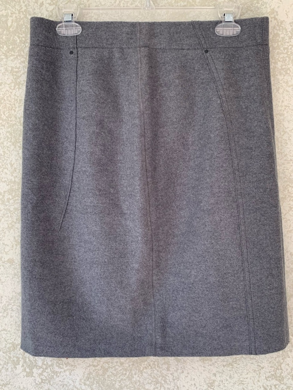 Marc Cain Gray Women's  Virgin Wool Lined Pencil Skirt Medium Sporty Cozy Winter